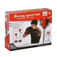 HOMCOM Punching Ball per Bambini, Set con Guantoni e Altezza Regolabile 73-109cm - Rosso, Nero(m-9)
