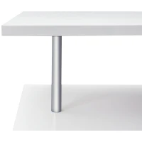 HOMCOM Mesa de Ordenador PC en Forma de L Escritorio de Oficina Mesa Esquinera Giratorio 360 grados Múltiformas para Interior 2 Estantes Librería(m-8)