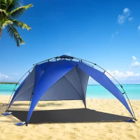 OUTSUNNY 4 Person Beach Tent Sun Shelter Portable Instant Pop Up Tent Anti-UV w/ Bag(m-9)