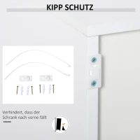 HOMCOM szafka stojąca szafka do przechowywania szafka wielofunkcyjna szafka na dokumenty komoda 2 szuflady 2 drzwi płyta wiórowa E1 wysoki połysk kolor biały + jasnoszary 79 x 36 x 74 cm(m-7)