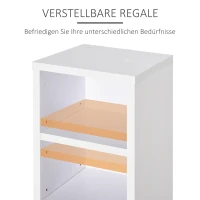 HOMCOM cd-kast cd-rek met 6 vakken staande kast tweedelige set met twee open opbergvakken spaanplaat wit 21 x 22,5 x 88,5 cm(m-6)