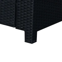 Outsunny 2 Seater Rattan Sofa with Soft Padded Cushion, All-Weather PE Wicker Weave Garden Loveseat with Armrests, Black(m-9)