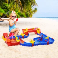 HOMCOM Playset pentru apa 78 Piese pentru Copii 3-6 Ani, 123x90x7cm, Albastru si Rosu(m-10)