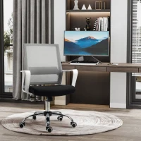 Vinsetto Ergonomic Desk Chair Mesh Office Chair with Adjustable Height Armrest and 360° Swivel Castor Wheels Black(m-13)