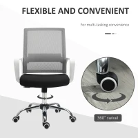 Vinsetto Ergonomic Desk Chair Mesh Office Chair with Adjustable Height Armrest and 360° Swivel Castor Wheels Black(m-6)