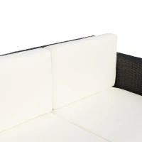 Outsunny Two-Seater Rattan Sofa - Brown(m-8)