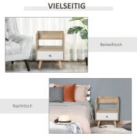 Klaptafel eettafel bijzettafel eiken metalen frame keuken woonkamer naturel + wit(m-4)