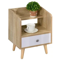 Klaptafel eettafel bijzettafel eiken metalen frame keuken woonkamer naturel + wit(m-11)