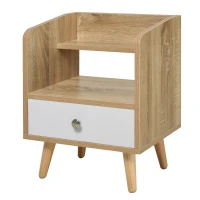 Klaptafel eettafel bijzettafel eiken metalen frame keuken woonkamer naturel + wit(m-1)