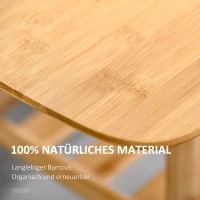 HOMCOM salontafel bijzettafel bamboe tafel woonkamertafel koffietafel met plank minimalistisch stabiel bamboe natuurlijk hout 100x50x50 cm(m-4)