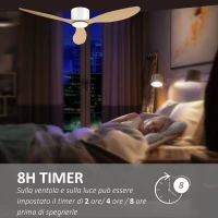 HOMCOM Ventilator de Tavan cu 3 Pale, Φ112x25cm, culoare Lemn(m-6)