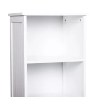 kleankin® KOMODA SZAFKA REGAŁ ŁAZIENKOWY STOJĄCY 3 REGULOWANE PÓŁKI drewno biała 40 x 38 x 160 cm(m-4)