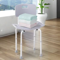 HOMCOM Douchekruk met rugleuning douchestoel badkruk badstoel 2 modellen(m-8)