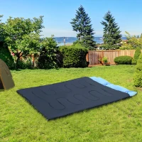 Outsunny® Schlafsack Deckschlafsack Doppelschlafsack mit Kissen zum Camping 190cm(m-8)