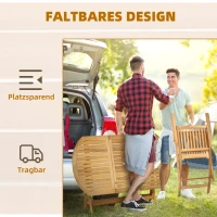 Outsunny 7-delige zitset met parasolopening in de tafel, populierenhout, teakkleur(m-6)