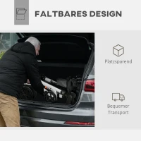 HOMCOM Rollator mit Stuhl Faltbarer Gehwagen Gehhilfe für Senioren mit 4 Rädern Stauraum Bremse höhenverstellbar Leichtgewicht Aluminium Silber+Grau 73 x 64 x 106-136 cm(m-5)