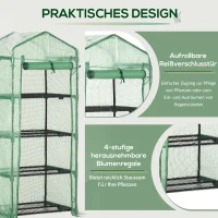 Outsunny szklarnia foliowa cieplarnia szklarnia na pomidory skrzynia inspektowa 4 półki kolor ciemnozielony 69 x 50 x 160 cm(m-6)
