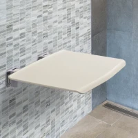 HOMCOM wandkruk douchestoel muurkruk douchekruk klapzitting douche bad wit 35 x 33,8 cm(m-2)