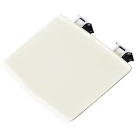 HOMCOM Wandhocker Duschstuhl Wand-Schemel Duschklappsitz Dusche Bad Cremeweiß 35 x 33,8 cm(m-1)