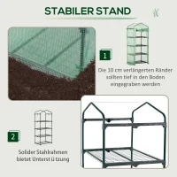 Outsunny szklarnia foliowa cieplarnia szklarnia na pomidory skrzynia inspektowa 4 półki kolor ciemnozielony 69 x 50 x 160 cm(m-4)