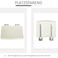HOMCOM wandkruk douchestoel muurkruk douchekruk klapzitting douche bad wit 35 x 33,8 cm(m-4)