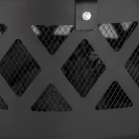 Outsunny misa paleniskowa 2 w 1 kosz paleniskowy z osłoną przed iskrami kratka grillowa Ø 82 cm palenisko do ogrzewania BBQ grill ogród taras kształt okrągły kolor czarny(m-4)