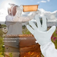 Outsunny Imkeranzug aus Baumwolle Imkerei Anzug Schutzbekleidung mit Schleier Ziegenlederhandschuhe Weiß XXL Unisex(m-7)