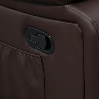 HOMCOM Fotoliu Relax Rabatabil la 135° cu Maner si Buzunare Laterale, 100x89x100cm, Maro(m-9)
