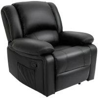 HOMCOM Fotoliu Relax Rabatabil la 135°, Sezut Capitonat, 100x89x100cm, Negru(m-1)