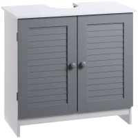 kleankin Mobilier Sub Lavoar pentru Baie, din MDF, 60x30x60cm, Gri si Alb(m-1)