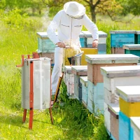 Nowoczesna Miodarka Outsunny z Korbką dla Pszczelarzy, Stal Nierdzewna, na 3 Ramki(m-8)