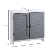 kleankin Mobilier Sub Lavoar pentru Baie, din MDF, 60x30x60cm, Gri si Alb(m-3)