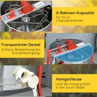 Nowoczesna Miodarka Outsunny z Korbką dla Pszczelarzy, Stal Nierdzewna, na 3 Ramki(m-5)