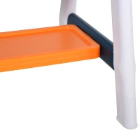 HOMCOM Kinder Aktivitätstisch Spieltisch, 2 in 1 Kinderschreibtisch mit Stauraum, Kindersitzgruppe, Bautisch mit Stuhl Klavier, Baustein, für 3-12 Jahren, PP, 68 x 46 x 52 cm(m-9)