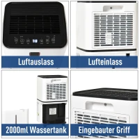 HOMCOM® Luftentfeuchter mit 3 Modi un 24 h Timer Raumentfeuchter ABS Weiß(m-7)