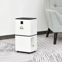 HOMCOM® Luftentfeuchter mit 3 Modi un 24 h Timer Raumentfeuchter ABS Weiß(m-2)