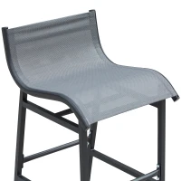 Outsunny® Garten Bartisch Set 3-tlg. Barset Gartenbar Sitzgruppe Barhocker Metall Grau(m-5)