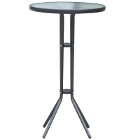 Outsunny® Garten Bartisch Set 3-tlg. Barset Gartenbar Sitzgruppe Barhocker Metall Grau(m-4)