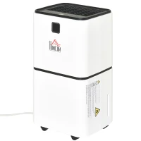 HOMCOM® Luftentfeuchter mit 3 Modi un 24 h Timer Raumentfeuchter ABS Weiß(m-11)