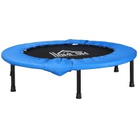 HOMCOM Φ96cm Mini Fitness Trampoline Home Gym Yoga Exercise Rebounder Indoor Outdoor Jumper w/ Safety Pad, Support Up to 100 KG, Blue and Black(m-11)