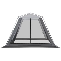 Outsunny namiot kempingowy siatka namiot moskitiera dla 4-6 osób z torbą(m-7)