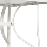 Outsunny Sitzgruppe für 6 Personen Essgruppe mit Sonnenschirm Gartenmöbel Set Alu Cremeweiß+Hellgrau(m-8)