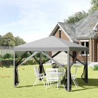 Outsunny opvouwbaar tuinhuisje met klamboe 296 cm x 295 cm x 265 cm(m-2)