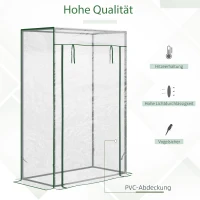 Outsunny kas kweekkas tomatenkas koude kas met deur om op te rollen staal PE transparant 100 x 50 x 149 cm(m-3)