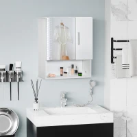 Kleankin dulap baie, 2 usi, oglinda inclusa, 54x15.2x55.3 cm, alb(m-10)