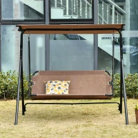 Outsunny 2-zits schommelstoel met zonnekap 172 cm x 110 cm x 155 cm(m-11)