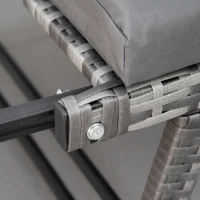 Outsunny 2-zits tuinbank met opklapbare armleuningen, grijs 129 x 66 x 67 cm(m-9)