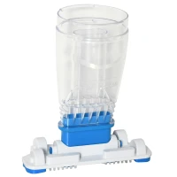 Outsunny elektrischer Poolsauger mit Akku Filter Poolreiniger Pool Handsauger Bodensauger Blau+Weiß 65 x 20 x 17 cm(m-9)