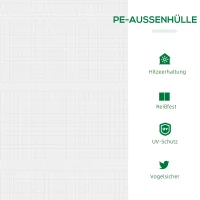 Outsunny foliekas met raam wit 119 x 60 x 60 cm(m-4)