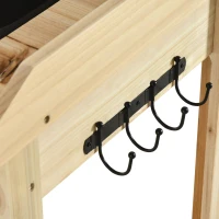 Outsunny Planttafel Tuintafel met Wastafel Houten Bloementafel met Ladehaak Mandplank Tuinterras Naturel 107,5 x 46 x 142 cm(m-8)